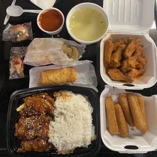 AP1. Chicken Wings 6. Sesame Chicken Dinner Combo AP20 Cheese Sticks