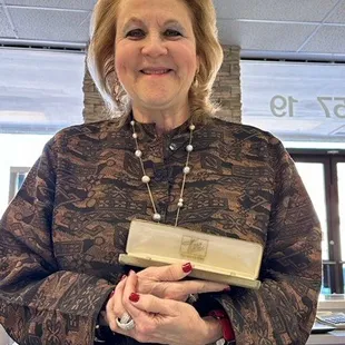A customer came in with one of my jewelry boxes from a purchase 40 years ago!