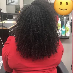 Back with my head tilted back a little. Cute cut but way too much gone.