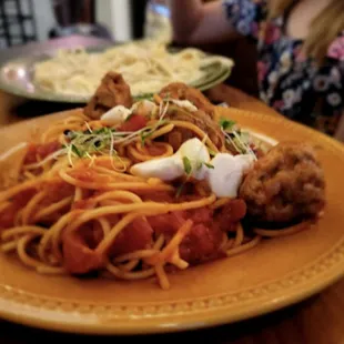 Spaghetti and meatballs