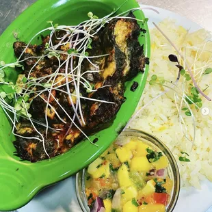 Enchiladas and rice