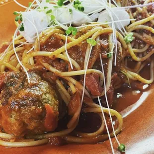 Spaghetti and meatballs