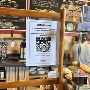 a qr code on the counter