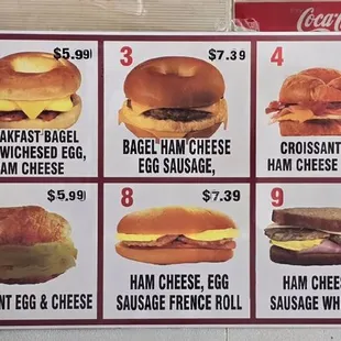 menu as of summer 2024