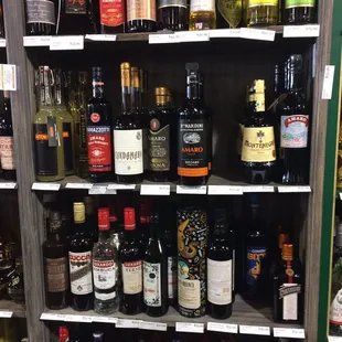shelves of wine and spirits