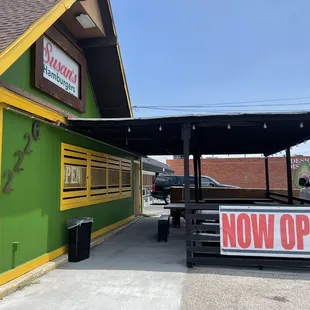 Outdoor seating patio area