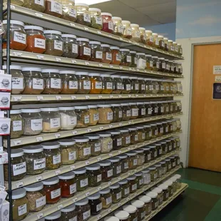 shelves of spices