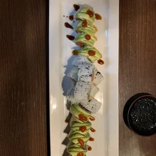 a plate of sushi