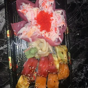 Tokyo Rose Roll and Rainbow Roll