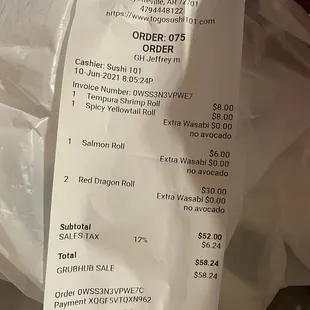 menu