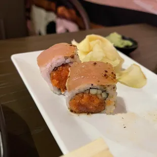 a plate of food on a table