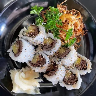 a plate of food on a table