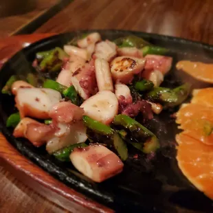 Sizzling Asparagus and Octopus