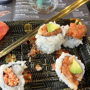 Amount of sushi discarded. Very low quality.....