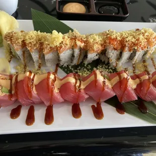 Tuna Explosion Roll and FireCracker Salmon.