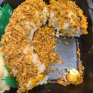 Godzilla Roll with too much sticky rice