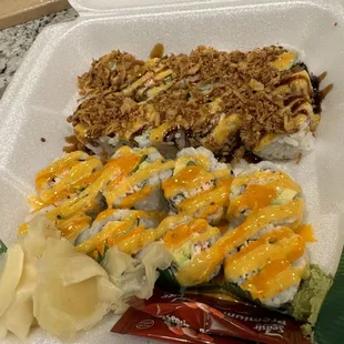 Crunchy California and Spicy California Roll