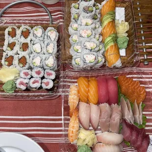Deluxe Sushi and Sashimi platter (off menu) plus 3 rolls.