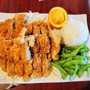 Chicken katsu dinner plate. Came with Miso Soup and House salad.