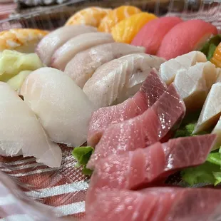 sashimi, sushi, sushi and sashimi, food