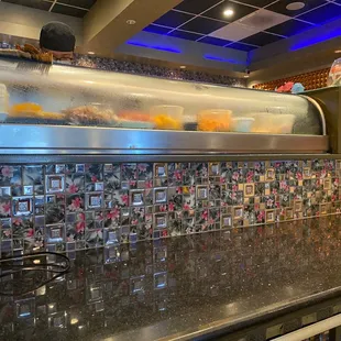 Interesting bar background.