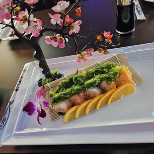 a plate of food on a table