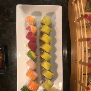 Rainbow and Mango roll