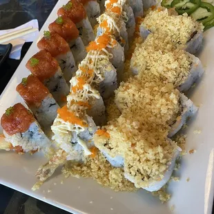 sashimi, sushi, sushi and sashimi, food