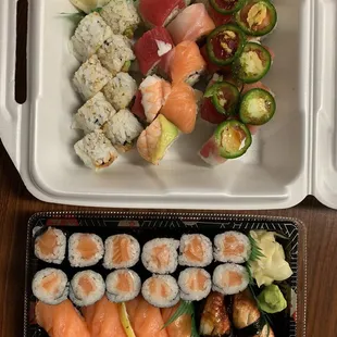 Cheyenne Mountain Rainbow Roll Spicy Salmon Roll Salmon Roll Eel Nigiri Salmon Nigiri