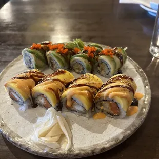 Mango roll and dragon