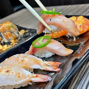 Yuzu yellowtail nigiri