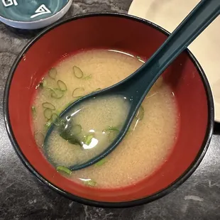 Complimentary miso soup