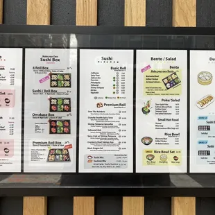 menus and prices