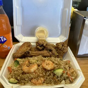 Lemon pepper Chicken with Vegetables and Shrimp