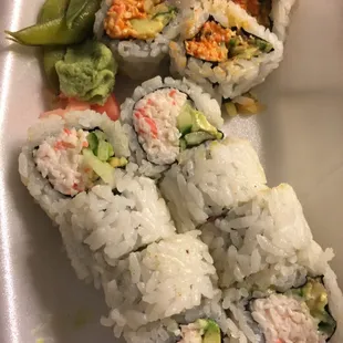 California roll and spicy cider is roll from combo