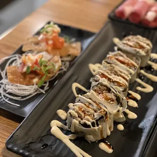 Korean BBQ Roll and Sushi Tacos