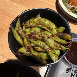 Spicy Garlic Edamame