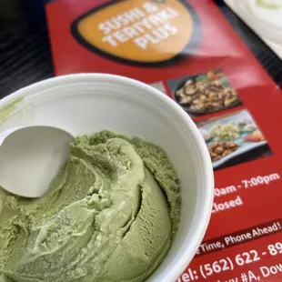 Ice cream given to me by the owner while I waited for my order.