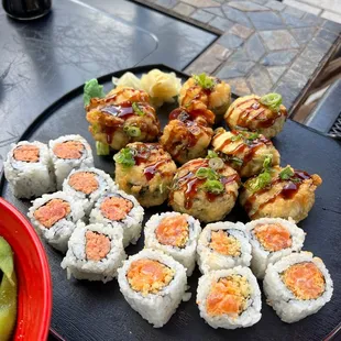 Spicy Crunchy Ebi; Spicy Salmon; Fried AOI Roll