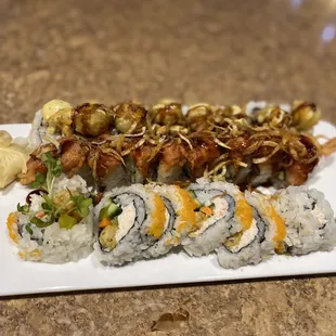 Pearls on the Beach, Spider Roll , Heaven of Tuna Roll.