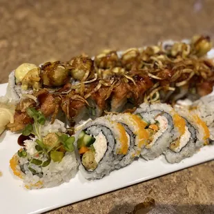 Pearls on the Beach, Spider Roll, Heaven of Tuna Roll.