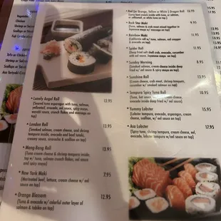 Back of sushi asa sushi roll menu