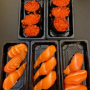 Ikura + Salmon Nigiri