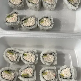 California Roll (8pcs) x 2. it wasn't 8 pieces per roll