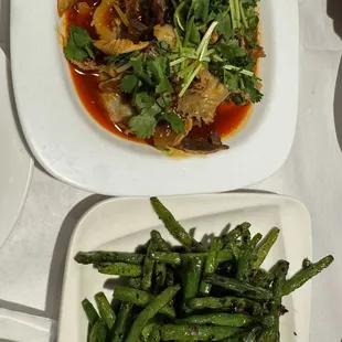 Dried green beans &amp; C69. Beef Tripe with Hot &amp; Spicy Sauce