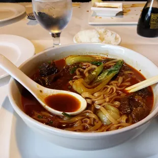 Spicy Beef Brisket Noodle Soup