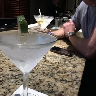 Vesper and Cucumber martinis