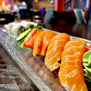 Salmon Nigiri, Smoked Salmon Nigiri, Philadelphia Roll