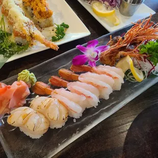 Giant scallops. Ama ebi