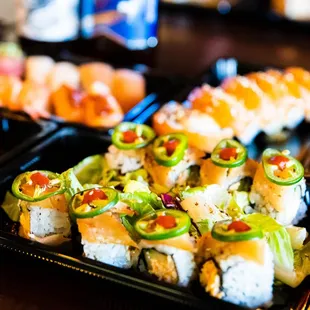 a variety of sushi